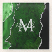 Green and Silver Marble Agate