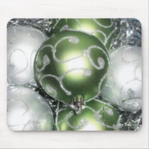 'Green and Silver Sparkle' Mousepad