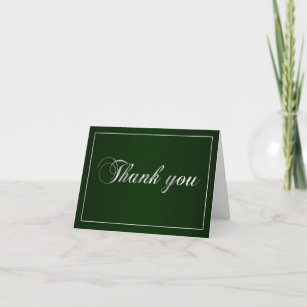 Green and Silver Thank You Note
