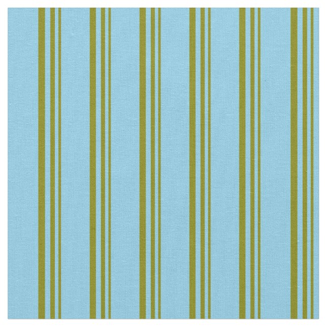 Green and Sky Blue Coloured Pattern of Stripes Fabric (Close Up)