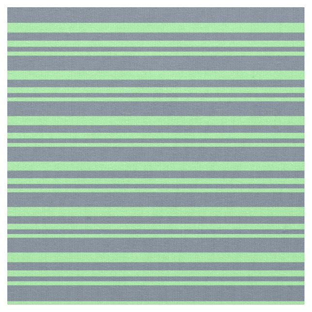Green and Slate Grey Coloured Stripes Pattern Fabric (Close Up)