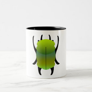 Green and Teal Gradient Scarab Beetle Two-Tone Coffee Mug