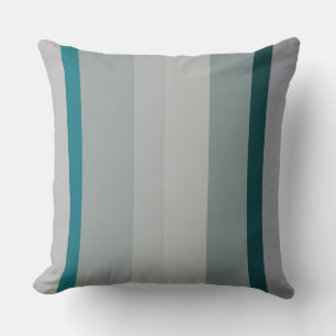 Green and Turquoise Abstract Stripes Cushion