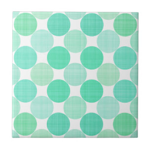 green and turquoise textured dots ceramic tile