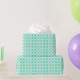 green and turquoise textured dots wrapping paper