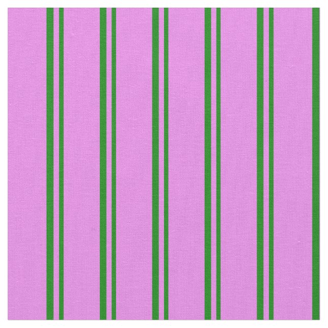 Green and Violet Coloured Stripes Pattern Fabric (Close Up)