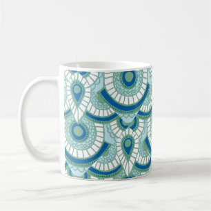 Green and white abstract Geometric mug