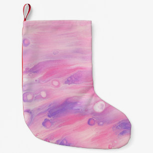 GREEN AND WHITE ABSTRACT PAINTING SMALL CHRISTMAS STOCKING