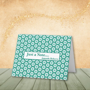 Green and White Abstract Wheel Pattern Note Cards