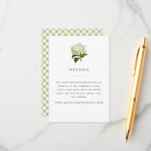 Green and White and Hydrangea Details Enclosure Card