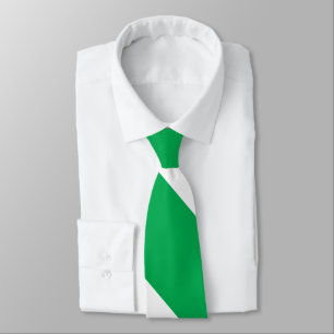 Green and White Broad University Stripe Tie