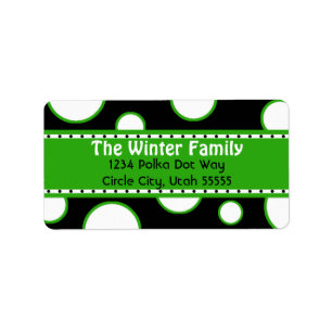 Green and White Bubbles Address Label