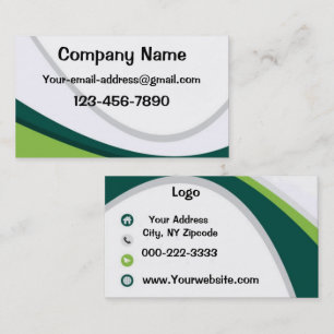 Green and White Business Card