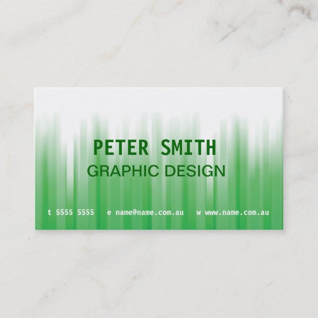 Green and White Business Card (Front)