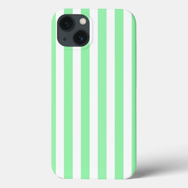 Green and white candy stripes Case-Mate iPhone cas Case (Back)