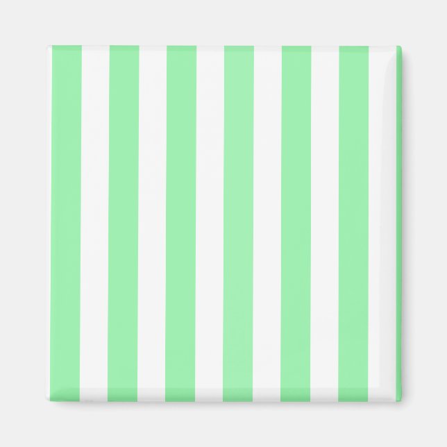 Green and white candy stripes magnet (Front)