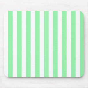 Green and white candy stripes mouse pad