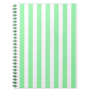 Green and white candy stripes notebook
