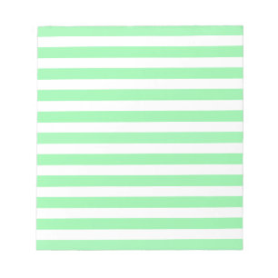 Green and white candy stripes notepad