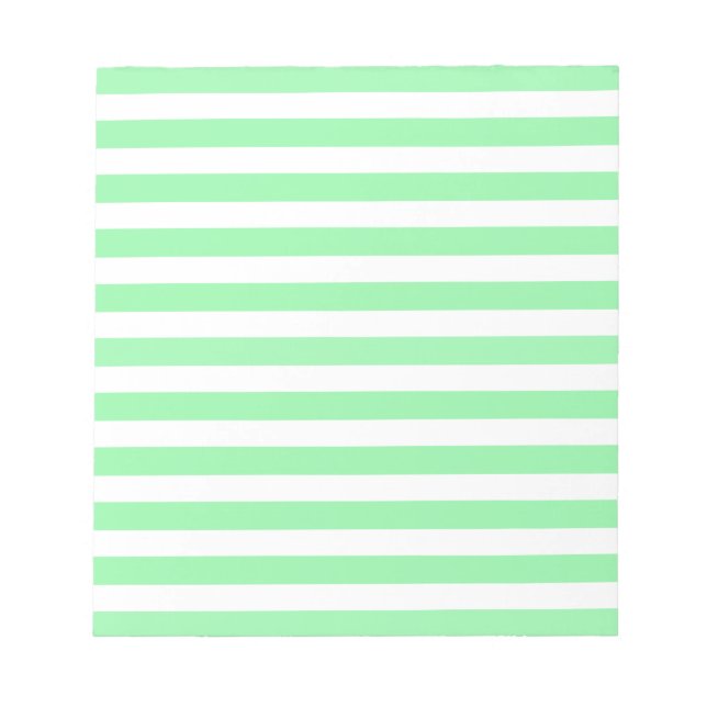 Green and white candy stripes notepad (Front)