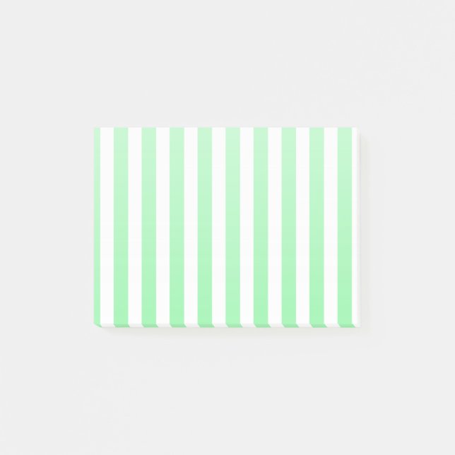 Green and white candy stripes post-it notes (Front)