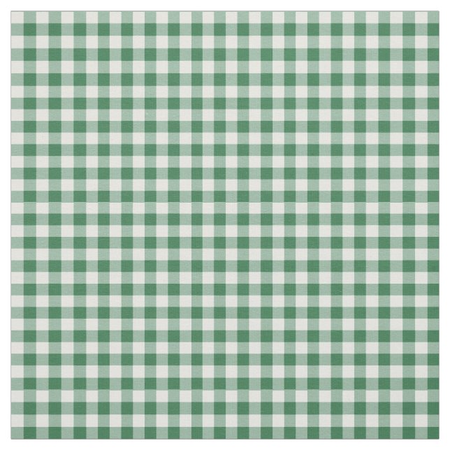 Green and White Check Gingham Pattern Fabric (Swatch)