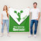 Green and White Cheerleader Fleece Blanket