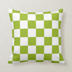 Green and White Chequered Pillow
