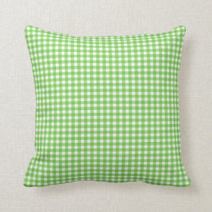 Green and White Chequered Pillow