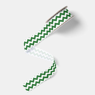 Green and White Chevron Grosgrain Ribbon