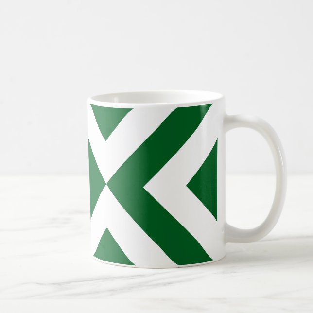 Green and White Chevrons Coffee Mug (Right)