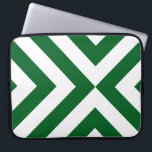 Green and White Chevrons Laptop Sleeve<br><div class="desc">Alternating green and white chevrons converge in this bold original geometric pattern. 

 

 Digitally created image. 
 Copyright © 2012 Claire E. Skinner. All rights reserved.</div>