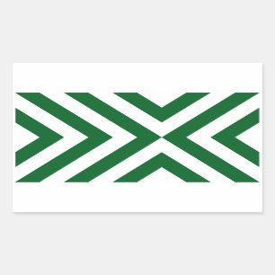 Green and White Chevrons Rectangular Sticker