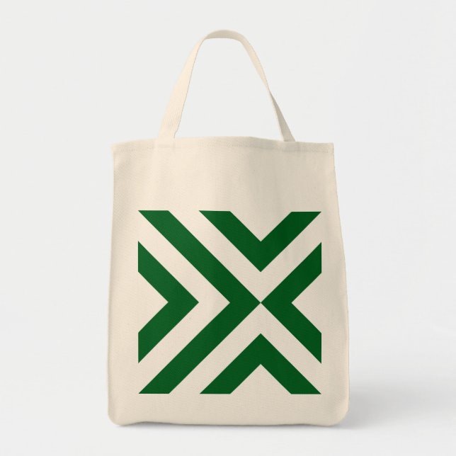 Green and White Chevrons Tote Bag (Front)