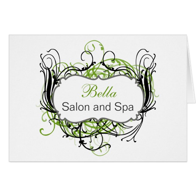 green and white Chic Business Thank You Cards (Front Horizontal)