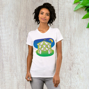 Green And White Circus Tent Womens T-Shirt