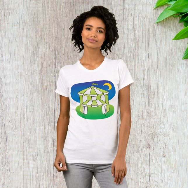 Green And White Circus Tent Womens T-Shirt (Creator Uploaded)