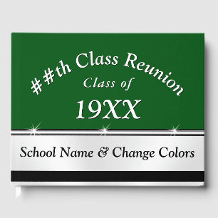 Green and White Class Reunion Guest Book