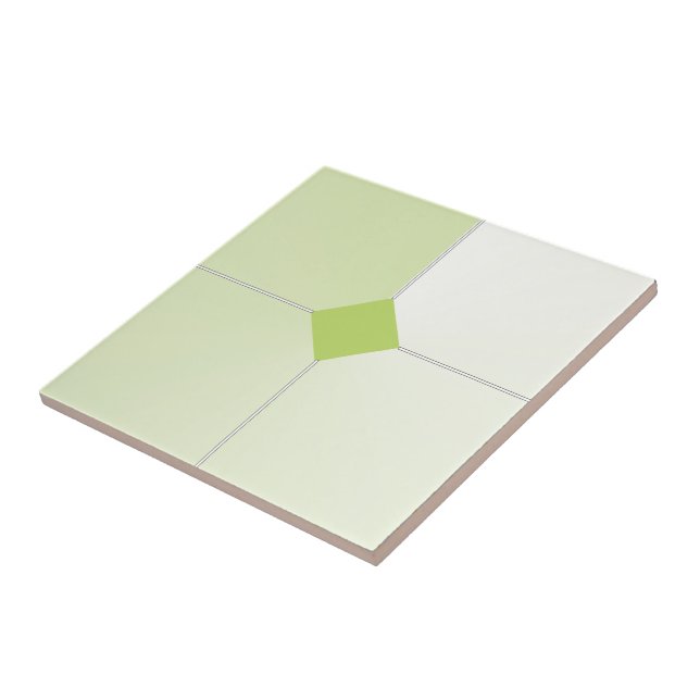 Green and White Designed Tile (Side)