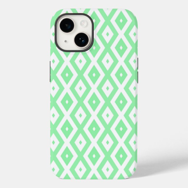 Green and white diamond pattern  Case-Mate iPhone case (Back)