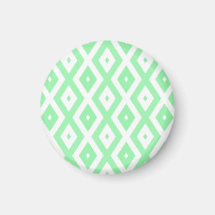 Green and white diamond pattern magnet