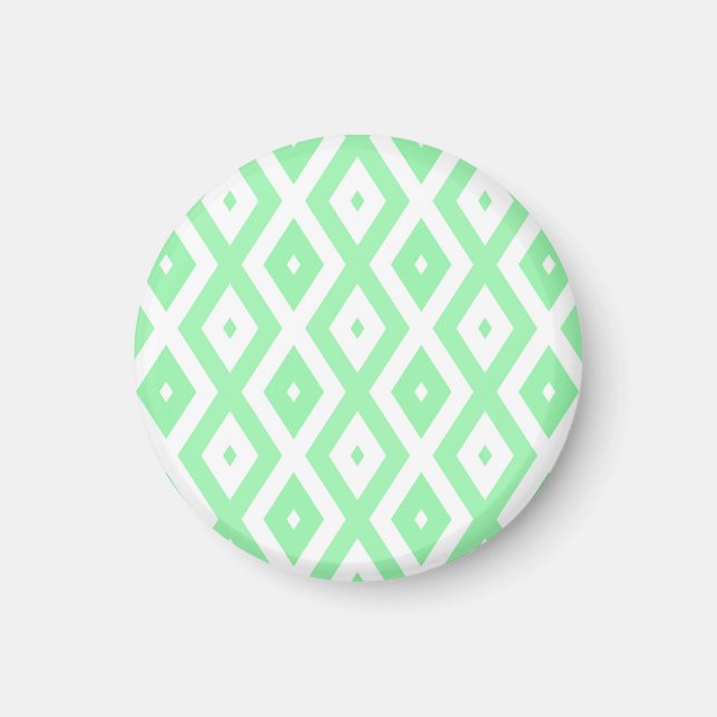 Green and white diamond pattern magnet (Front)