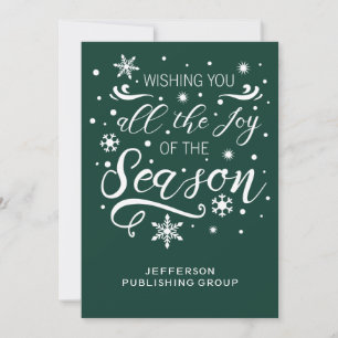 Green and White Elegant Modern Business holiday Card