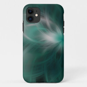 Green and white feather texture iPhone 11 case