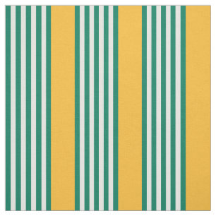 Green and white five stripe pattern with yellow fabric