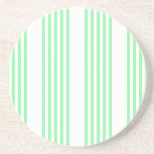 Green and white five stripes pattern coaster