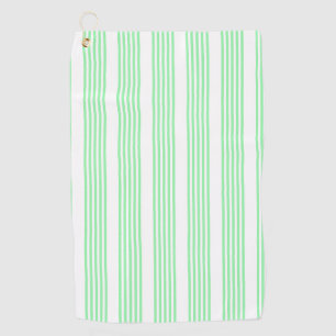 Green and white five stripes pattern golf towel