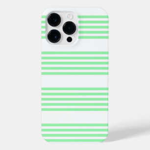 Green and white five stripes pattern iPhone 14 pro max case