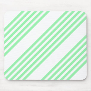 Green and white five stripes pattern mouse pad