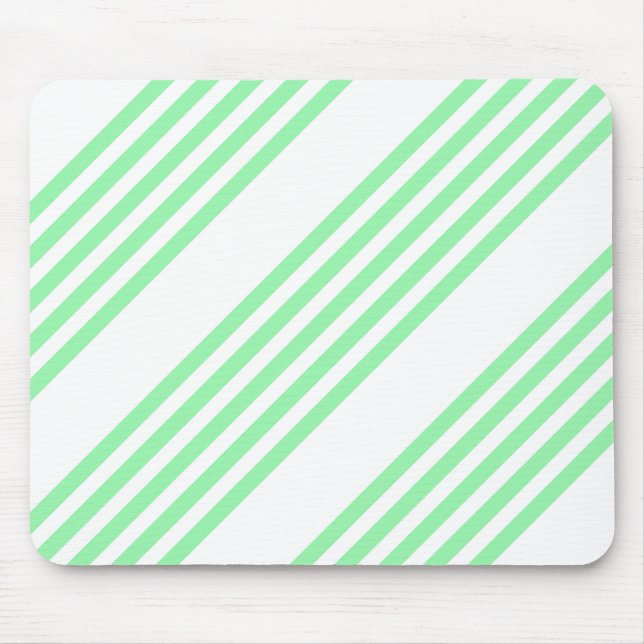 Green and white five stripes pattern mouse pad (Front)